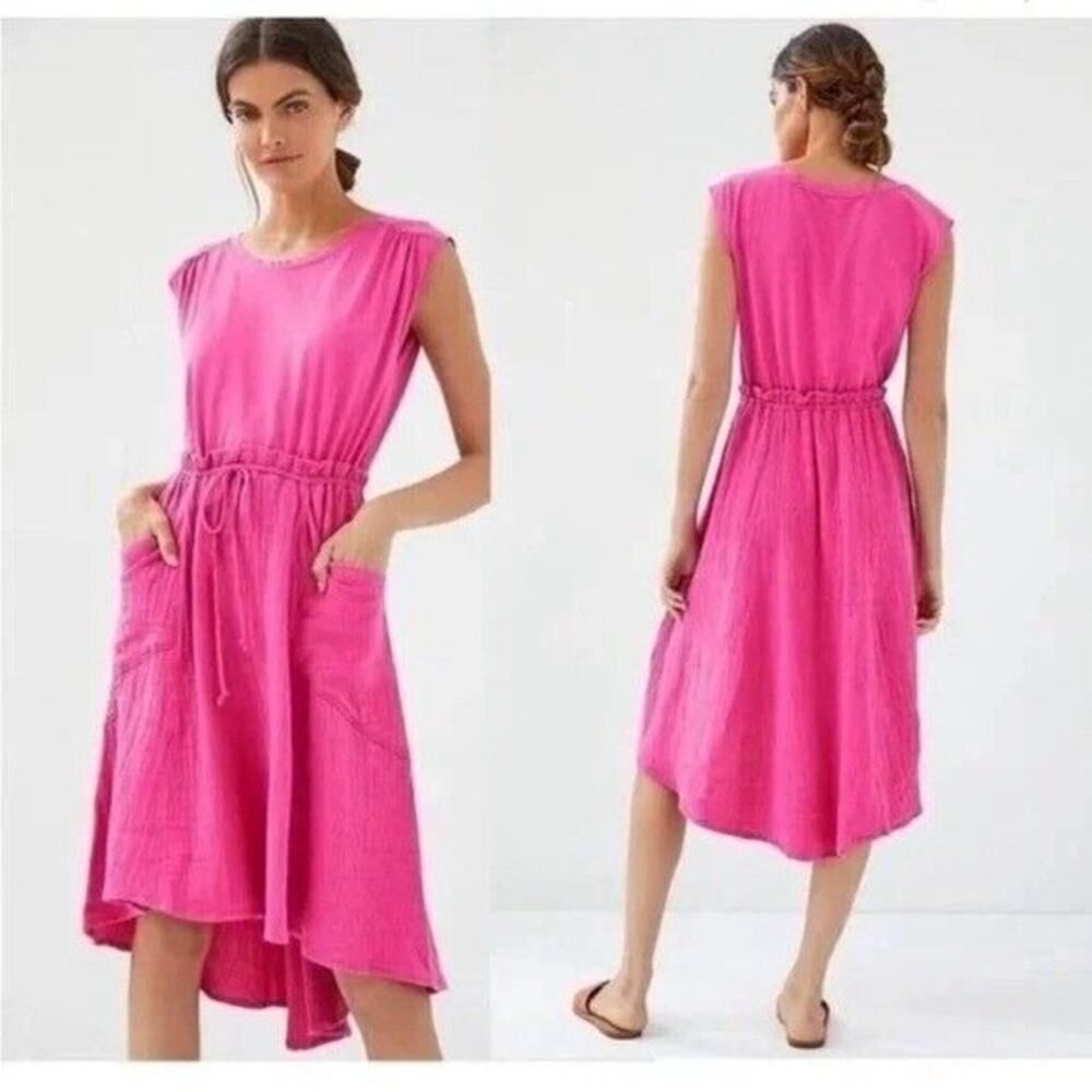 Daily Practice by Anthropologie Everyday Tee Dress XS Raspberry Rose/Hot Pink